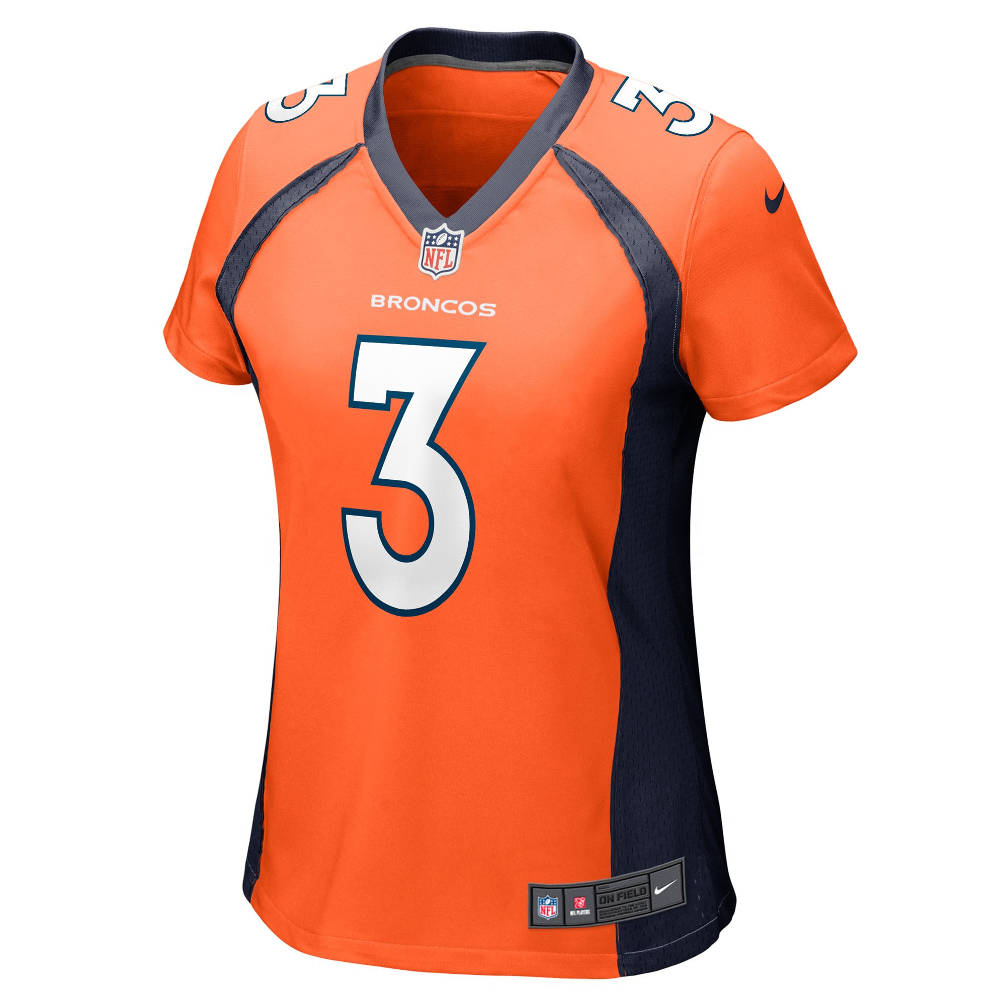 Denver Broncos Russell Wilson Orange Player NFL Jersey Women's