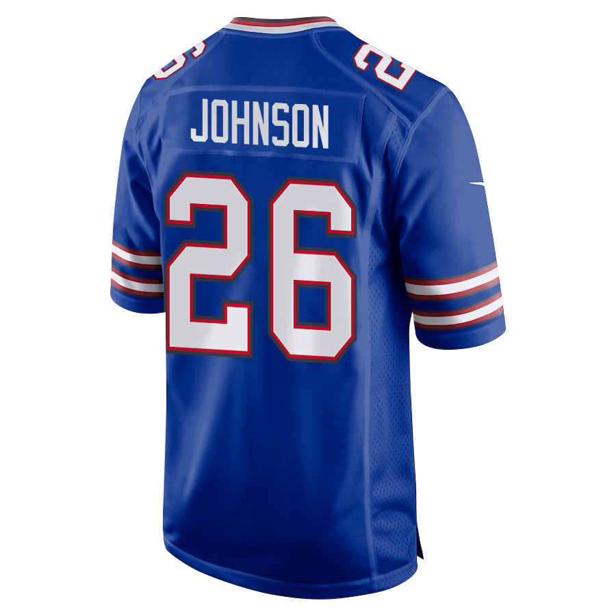 Ty Johnson 26 Buffalo Bills Super Bowl LIX New Orleans Patch Game Royal NFL Jersey Men's