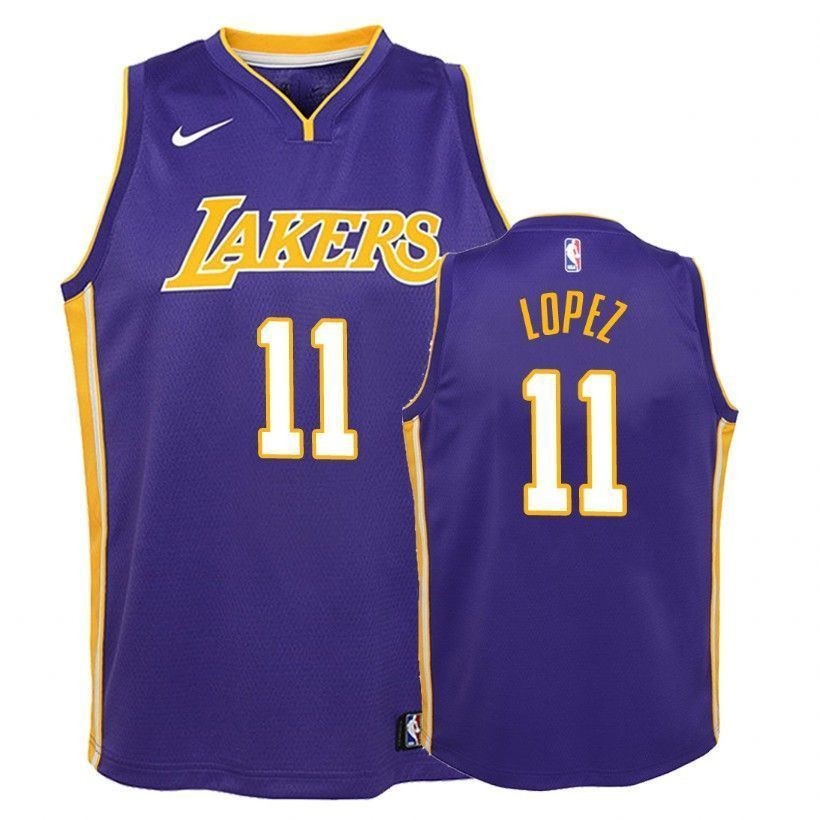 Los Angeles Lakers Brook Lopez 11 Statet Purple NBA Jersey Youth