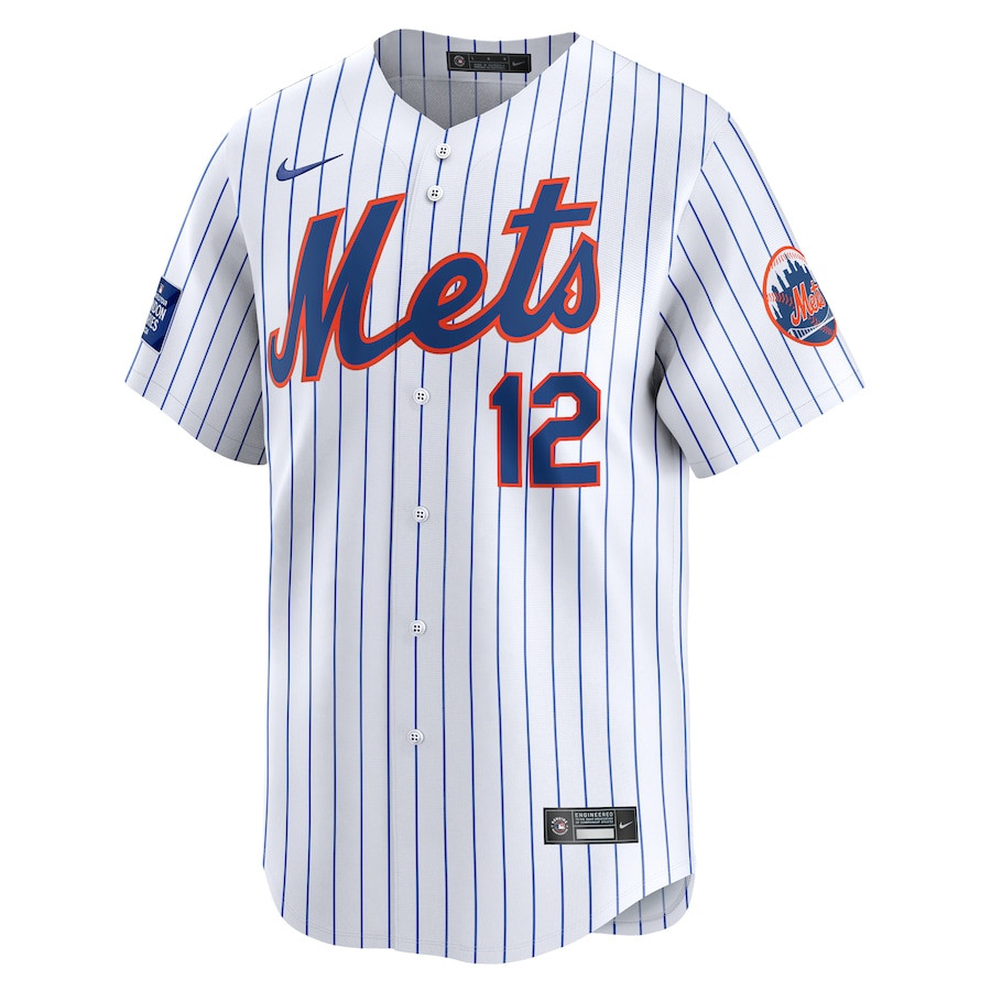 Francisco Lindor 12 New York Mets 2024 World Tour London Series Home Limited Player White MLB Jersey Men's