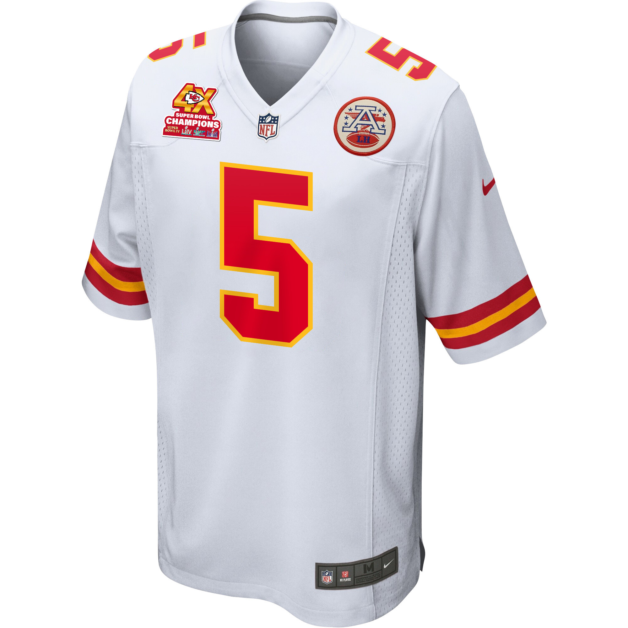 Tommy Townsend 5 Kansas City Chiefs Super Bowl LVIII Champions 4X Game White NFL Jersey Men's