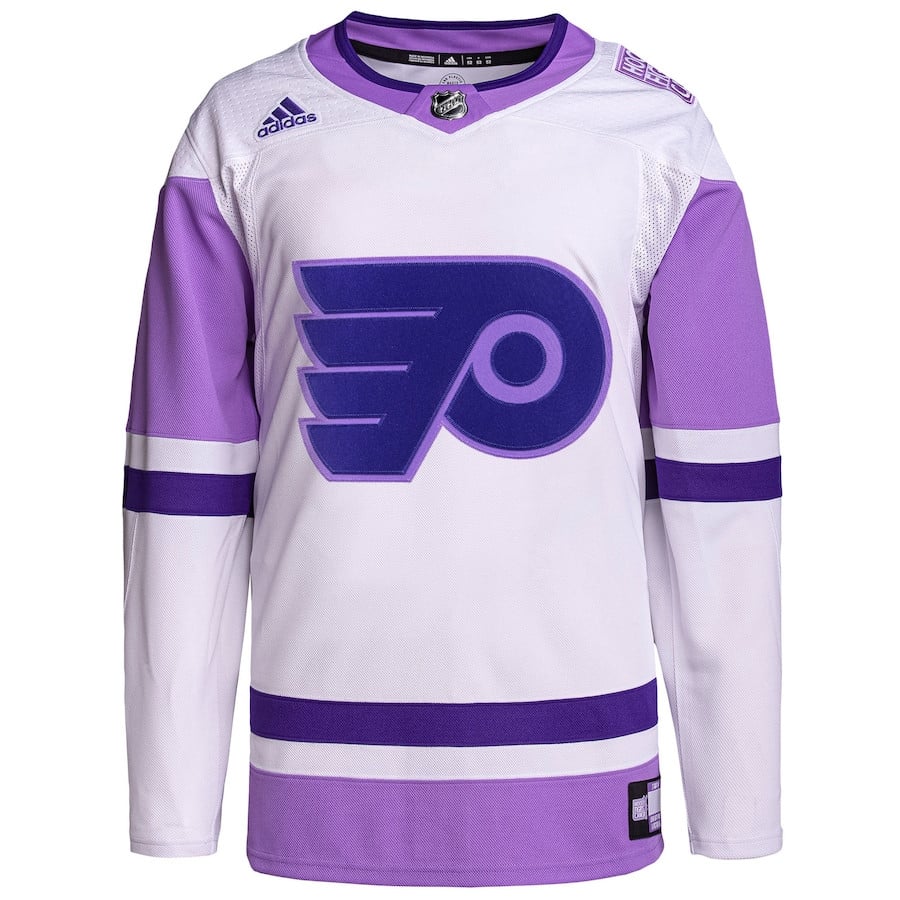 Philadelphia Flyers Fights Cancer Primegreen Custom White/Purple NHL Jersey Men's
