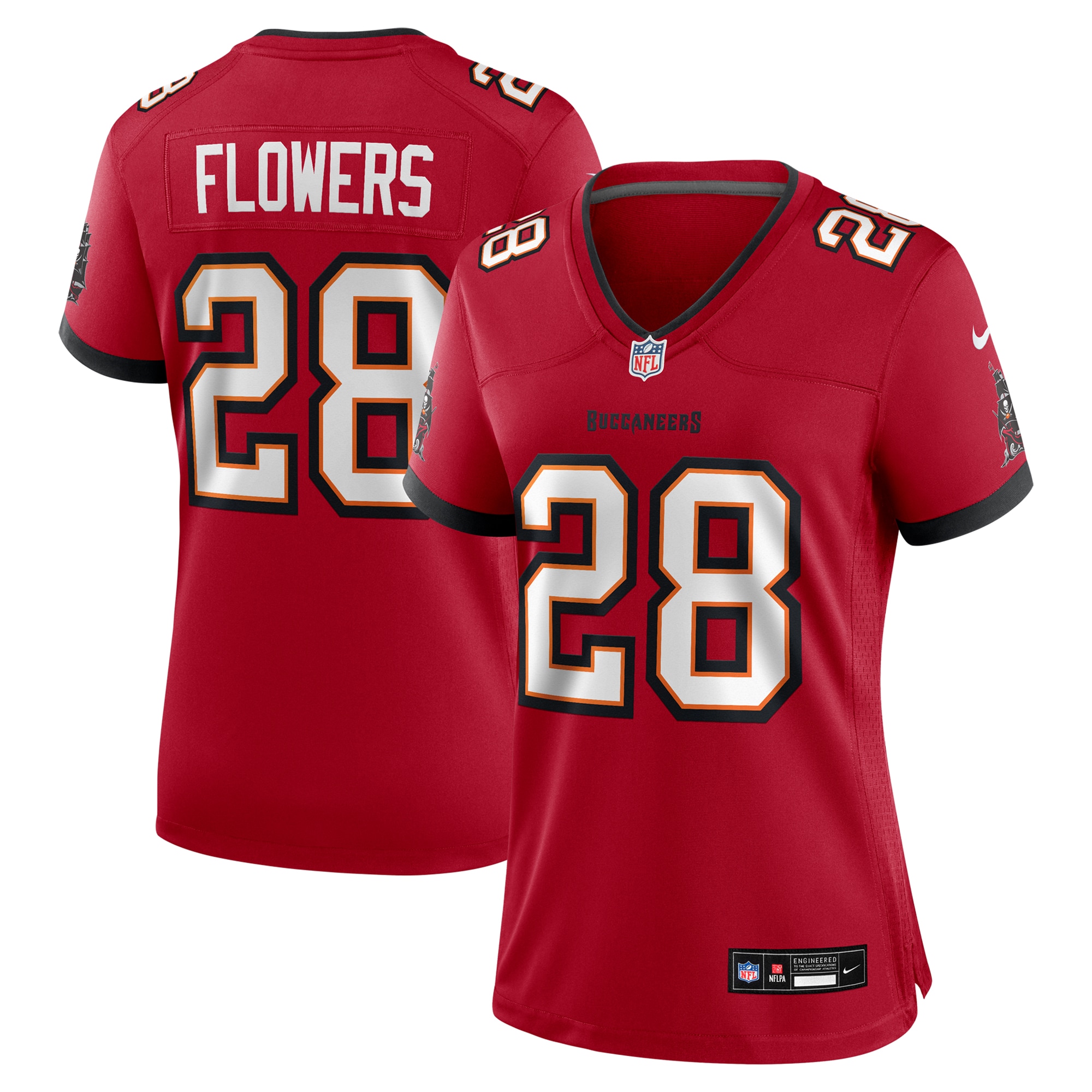 Tampa Bay Buccaneers Dallis Flowers Red Game NFL Jersey Women's