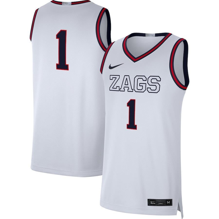 Gonzaga 1 Bulldogs Limited White NCAA Jersey Men's
