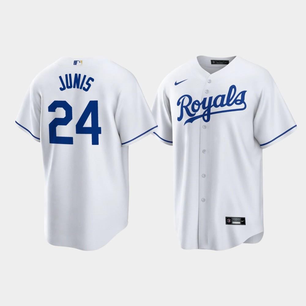 Jakob Junis 24 Kansas City Royals White Home Player MLB Jersey Men's