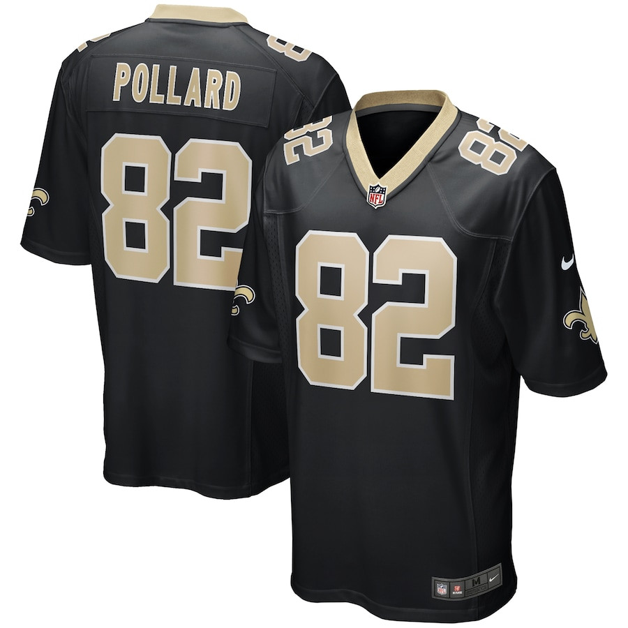 Bob Pollard 82 New Orleans Saints Game Retired Black NFL Jersey Men's