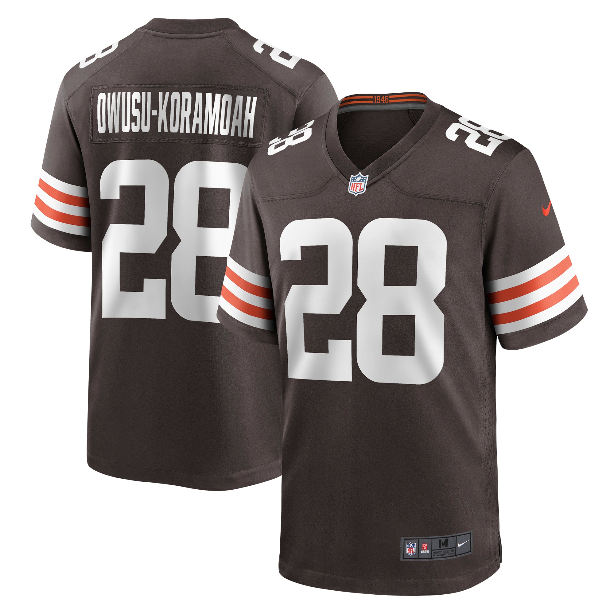 Cleveland Browns Jeremiah Owusu-Koramoah Brown Game Player NFL Jersey Men's