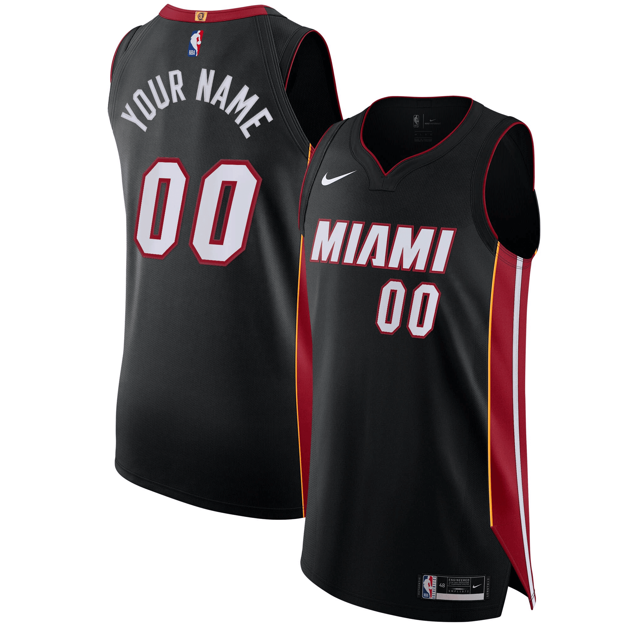 Miami Heat Custom Black Icon Edition NBA Jersey Men's