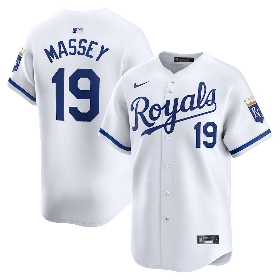 Michael Massey 19 Kansas City Royals Home Limited Player White MLB Jersey Men's