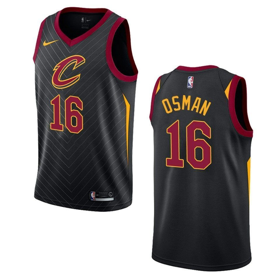 Cleveland Cavaliers 16 Cedi Osman Statement Swingman Black NBA Jersey Men's