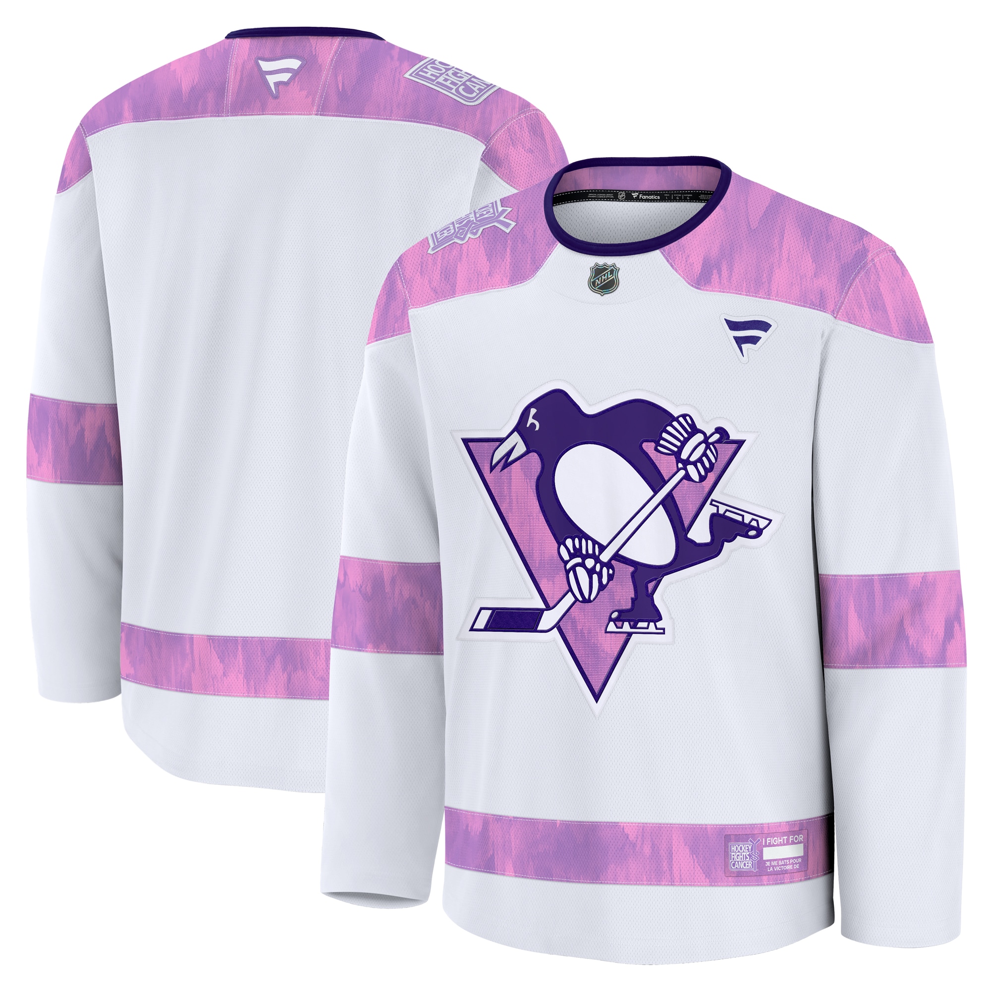 Pittsburgh Penguins White 2024 Fights Cancer Practice NHL Jersey Men's