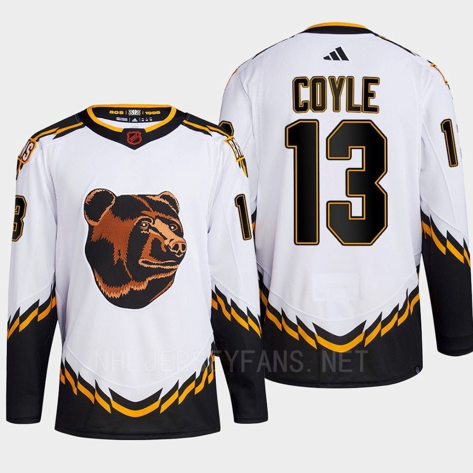 Boston Bruins 2022 Reverse Retro 2.0 Charlie Coyle 13 White Primegreen NHL Jersey Men's