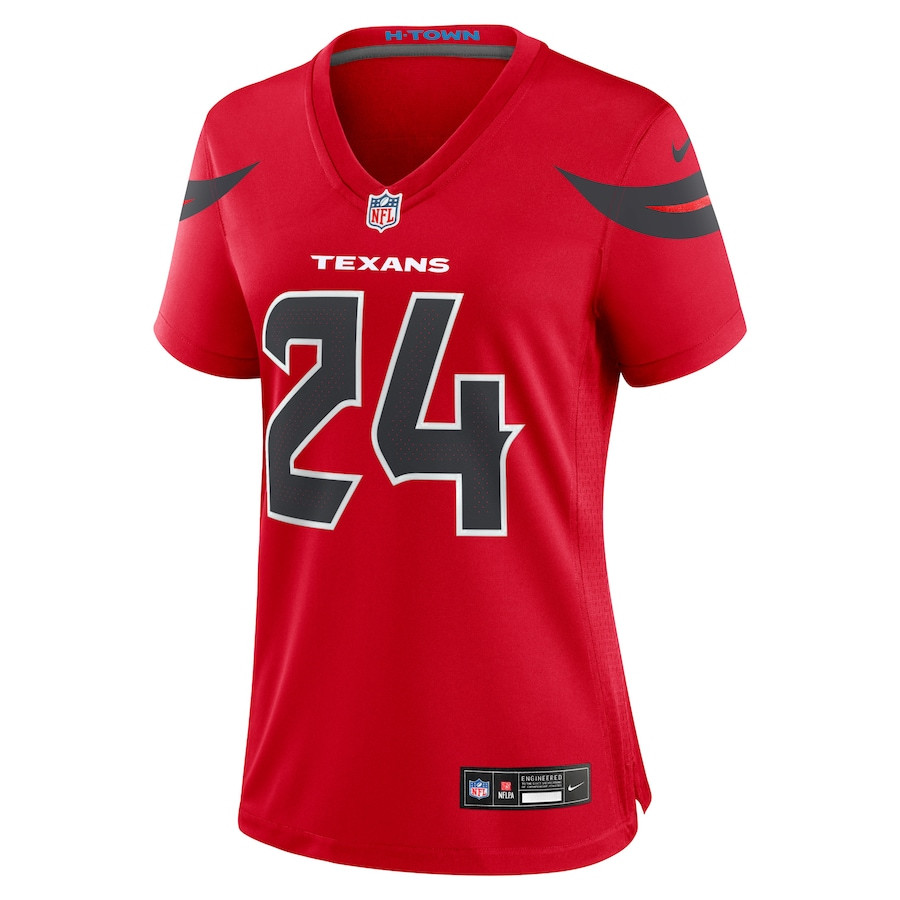 Derek Stingley Jr. 24 Houston Texans Alternate Game Red NFL Jersey Women's