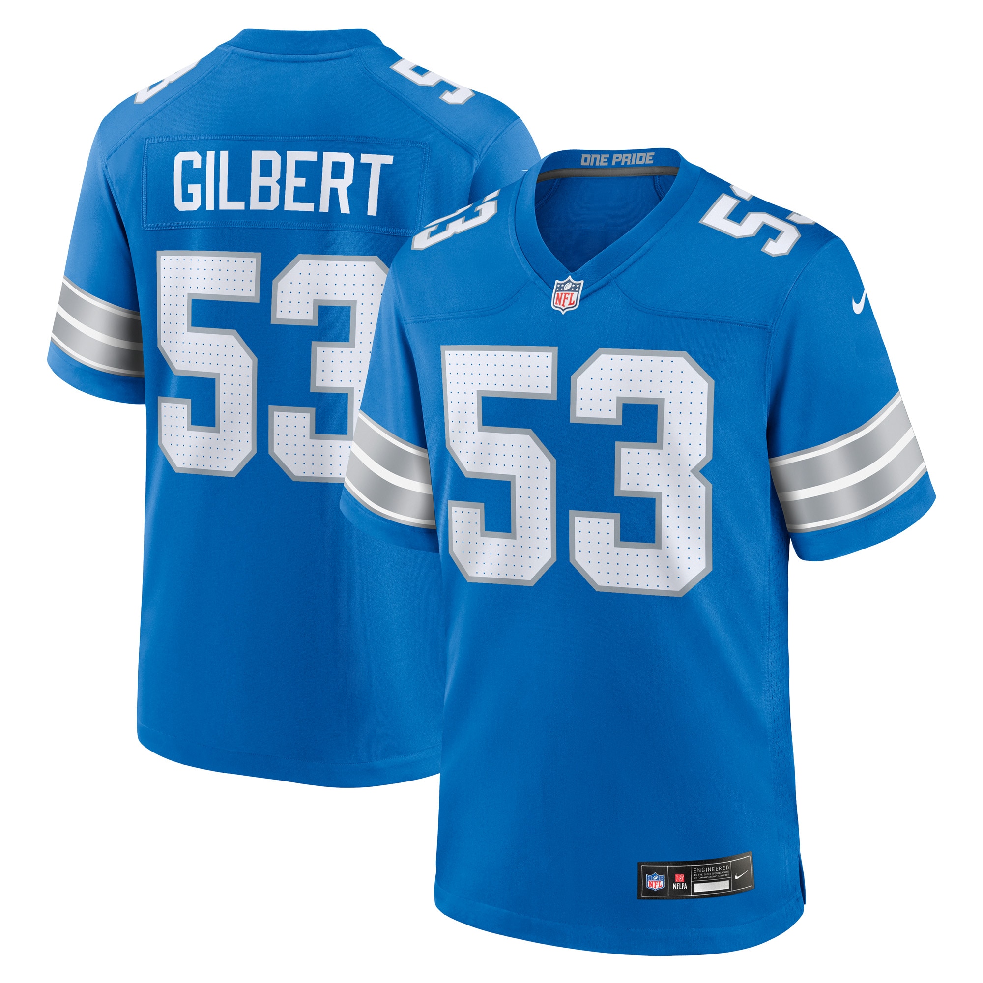 Detroit Lions DaRon Gilbert Blue Game NFL Jersey Men's