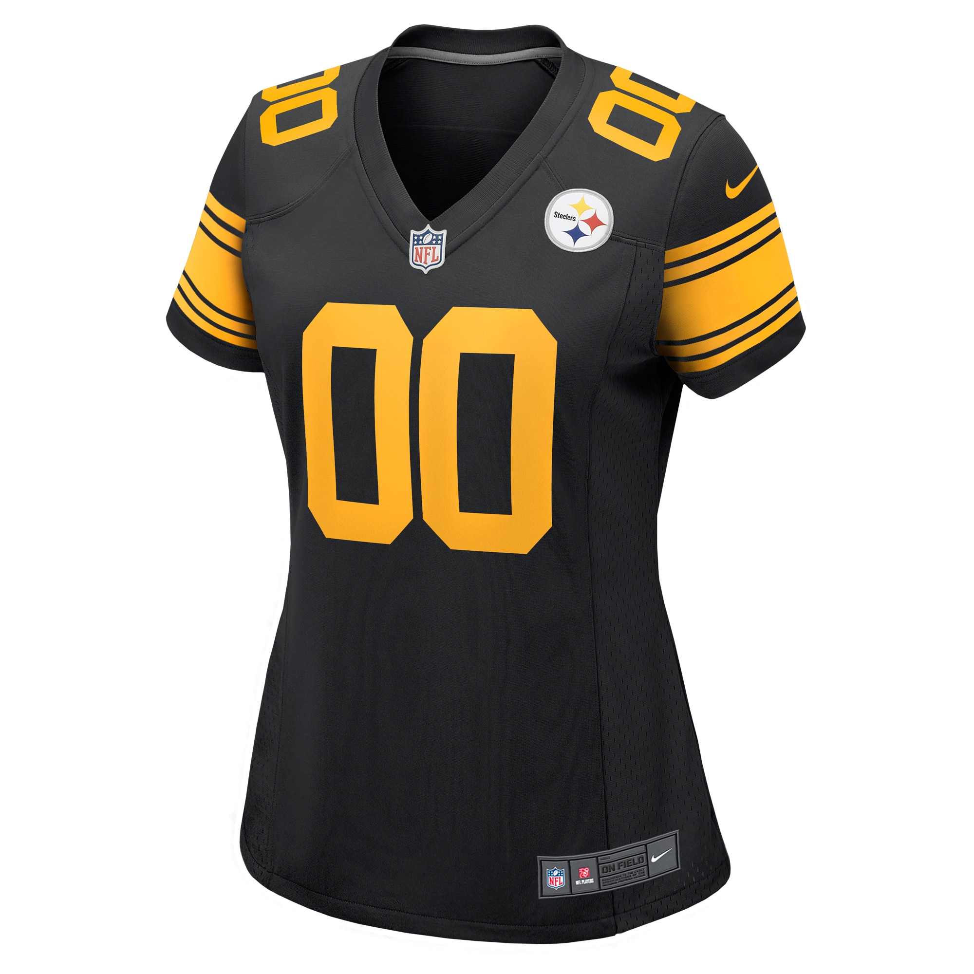Pittsburgh Steelers Black Alternate Custom Game NFL Jersey Women's