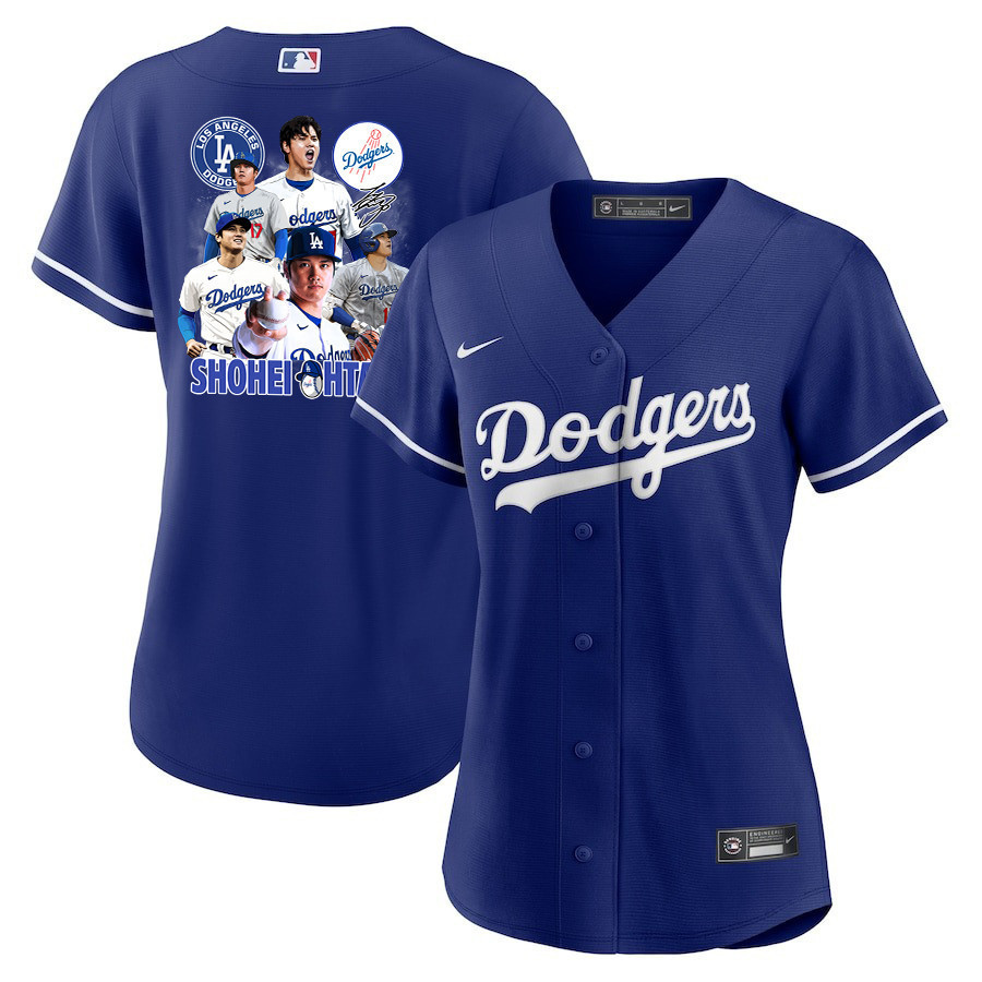 Shohei Ohtani 17 Los Angeles Dodgers Signed Sho King 2023 Alternate Royal MLB Jersey Women's