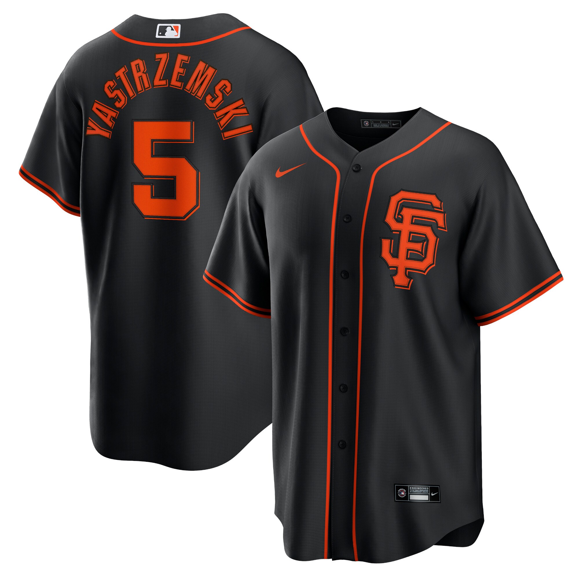 San Francisco Giants Mike Yastrzemski Black Alternate Player Name MLB Jersey Men's