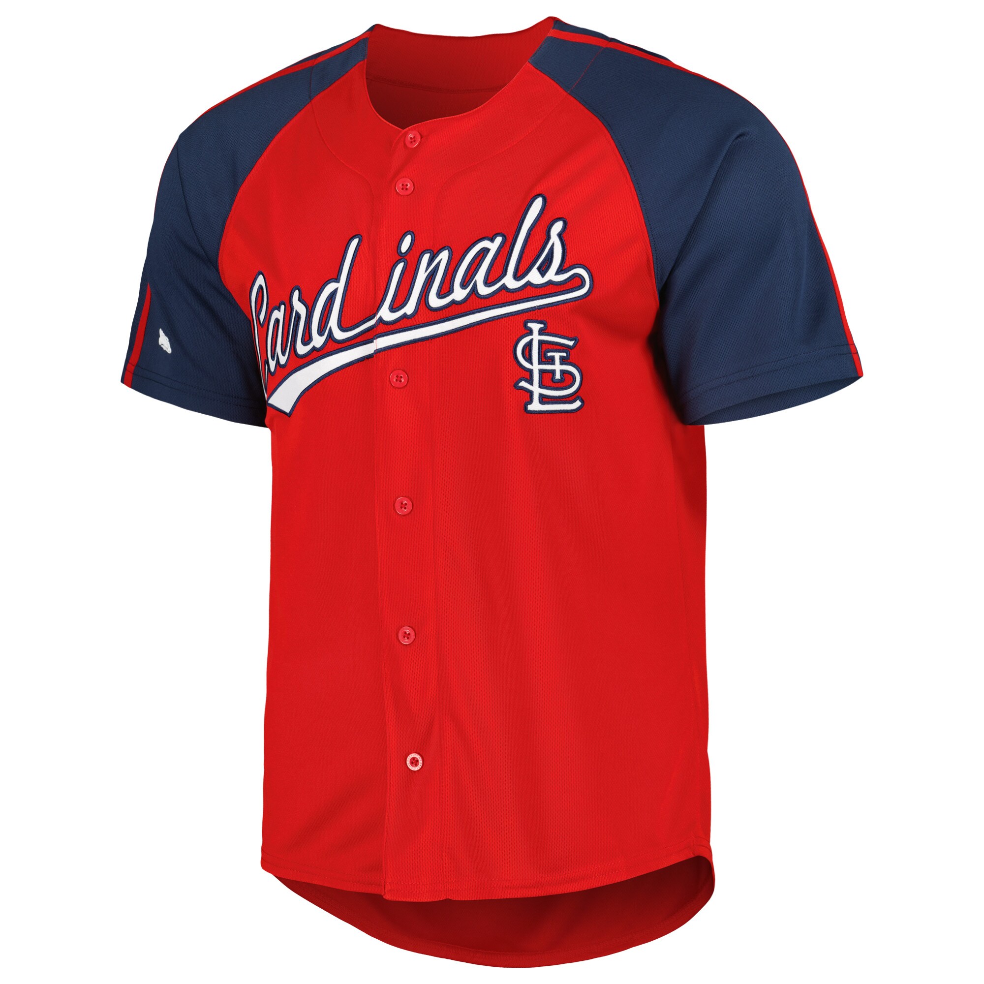 St. Louis Cardinals Stitches Red Button-Down Raglan Fashion MLB Jersey Men's