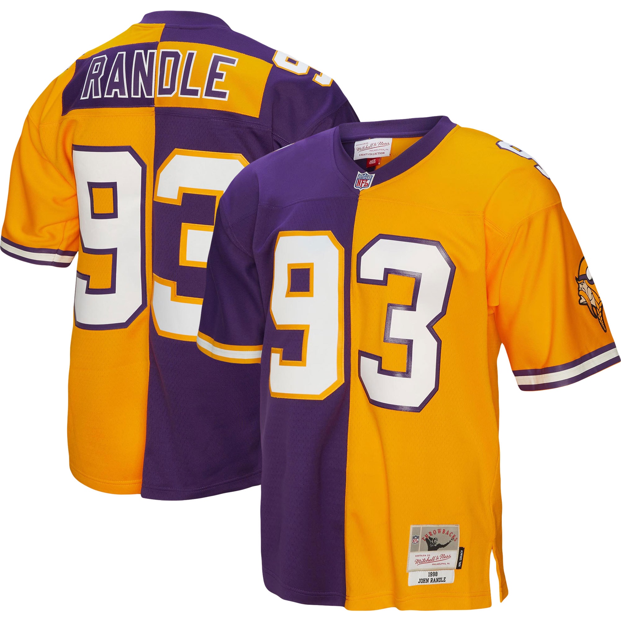 Minnesota Vikings John Randle Mitchell Ness Purple/Gold 1998 Split Legacy NFL Jersey Men's