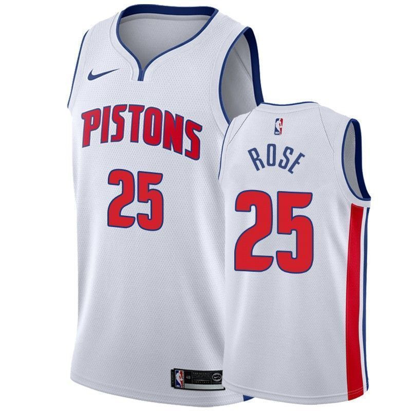 Detroit Pistons Derrick Rose 25 Association NBA Jersey Men's