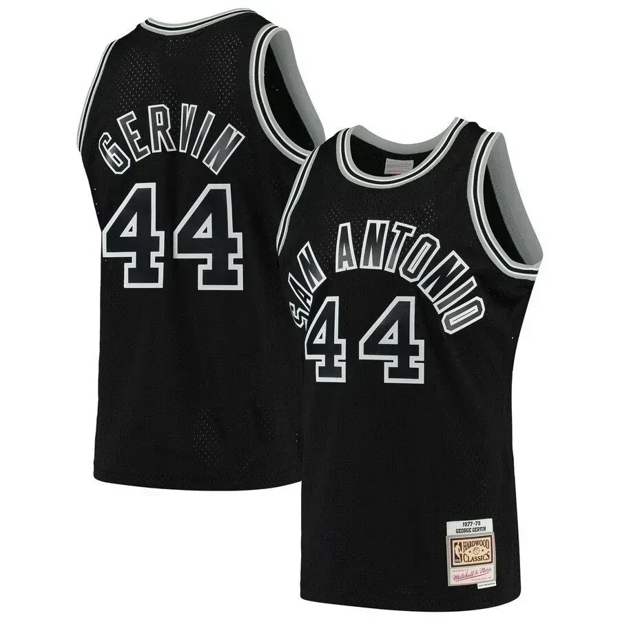 George Gervin San Antonio Spurs Mitchell Ness 1977-78 Hardwood Classics Swingman Player Black NBA Jersey Men's