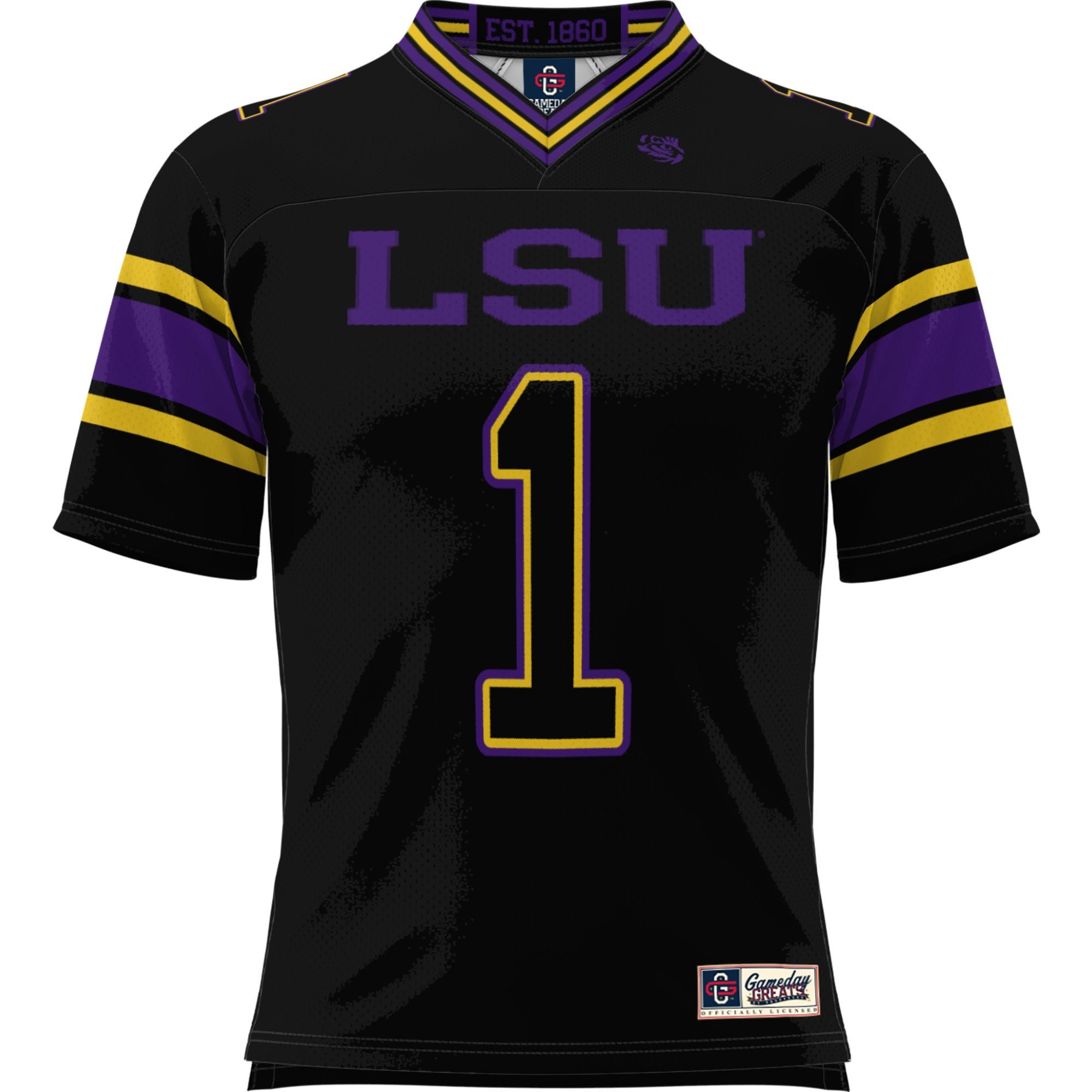 LSU Tigers ProSphere Endzone Football Black #1 NCAA Jersey Men's