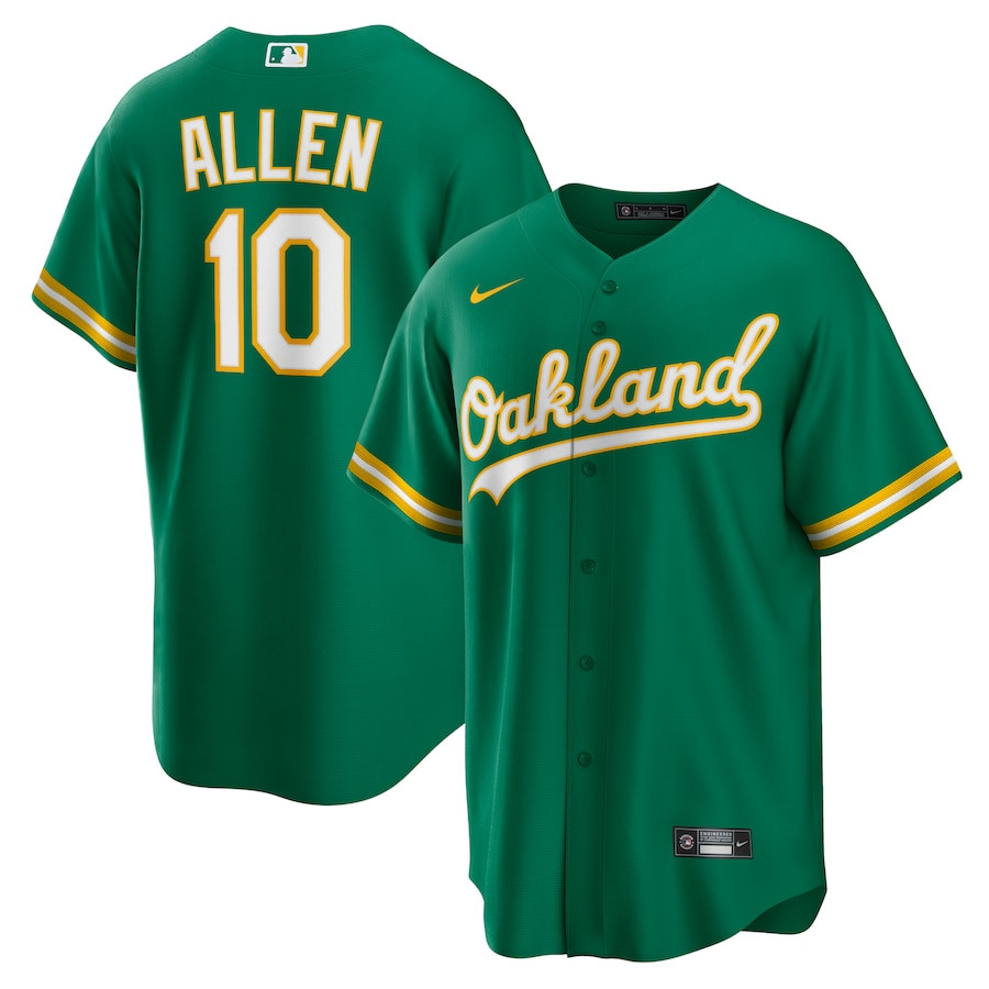 Nick Allen 10 Oakland Athletics Alternate Kelly Green MLB Jersey Men's