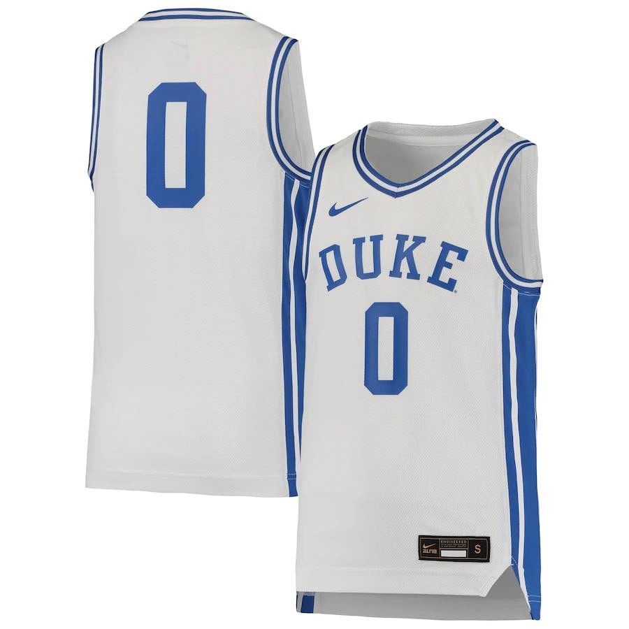 Duke Blue Devil Team White #0 NCAA Jersey Youth