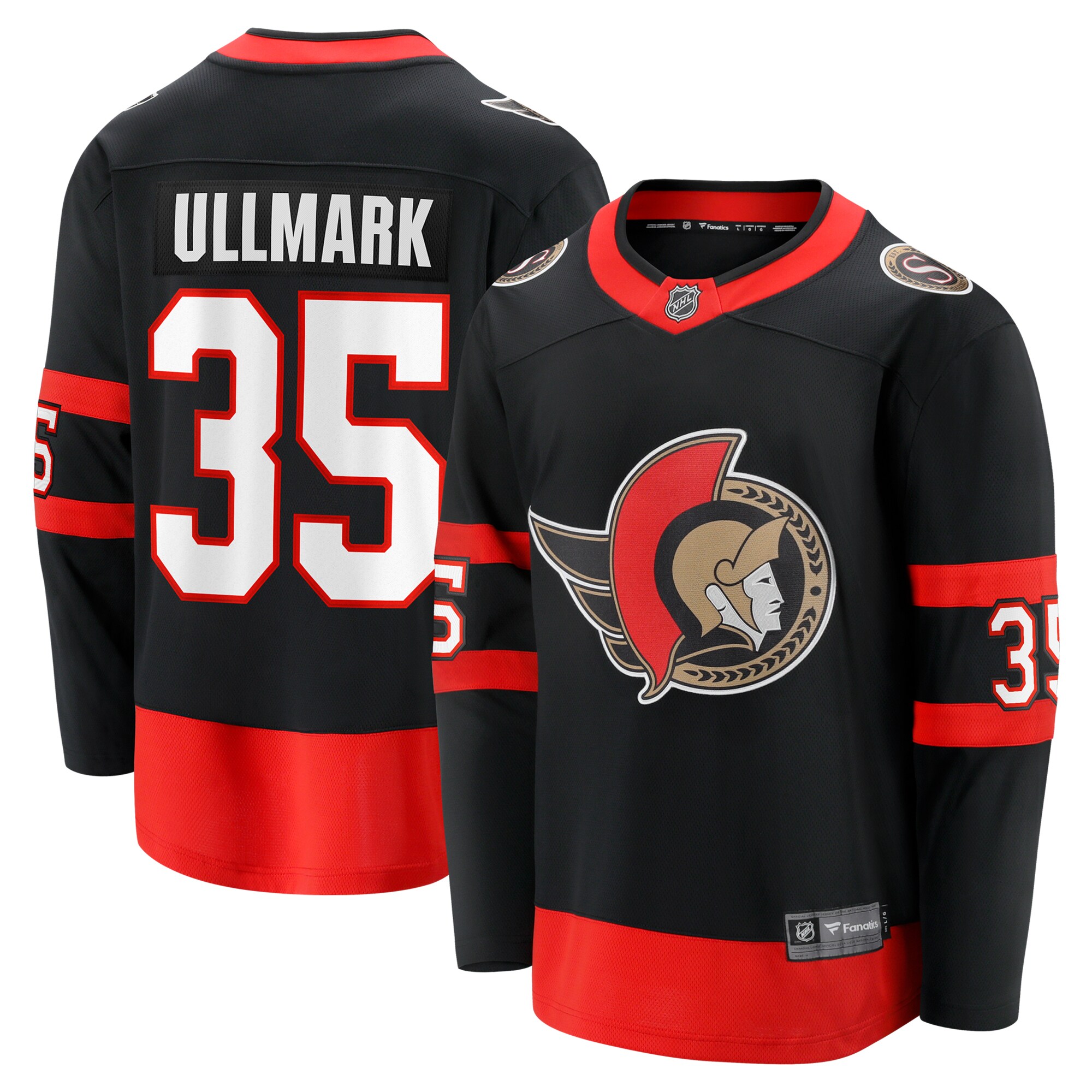 Ottawa Senators Linus Ullmark Black Home Premier Breakaway Player NHL Jersey Men's
