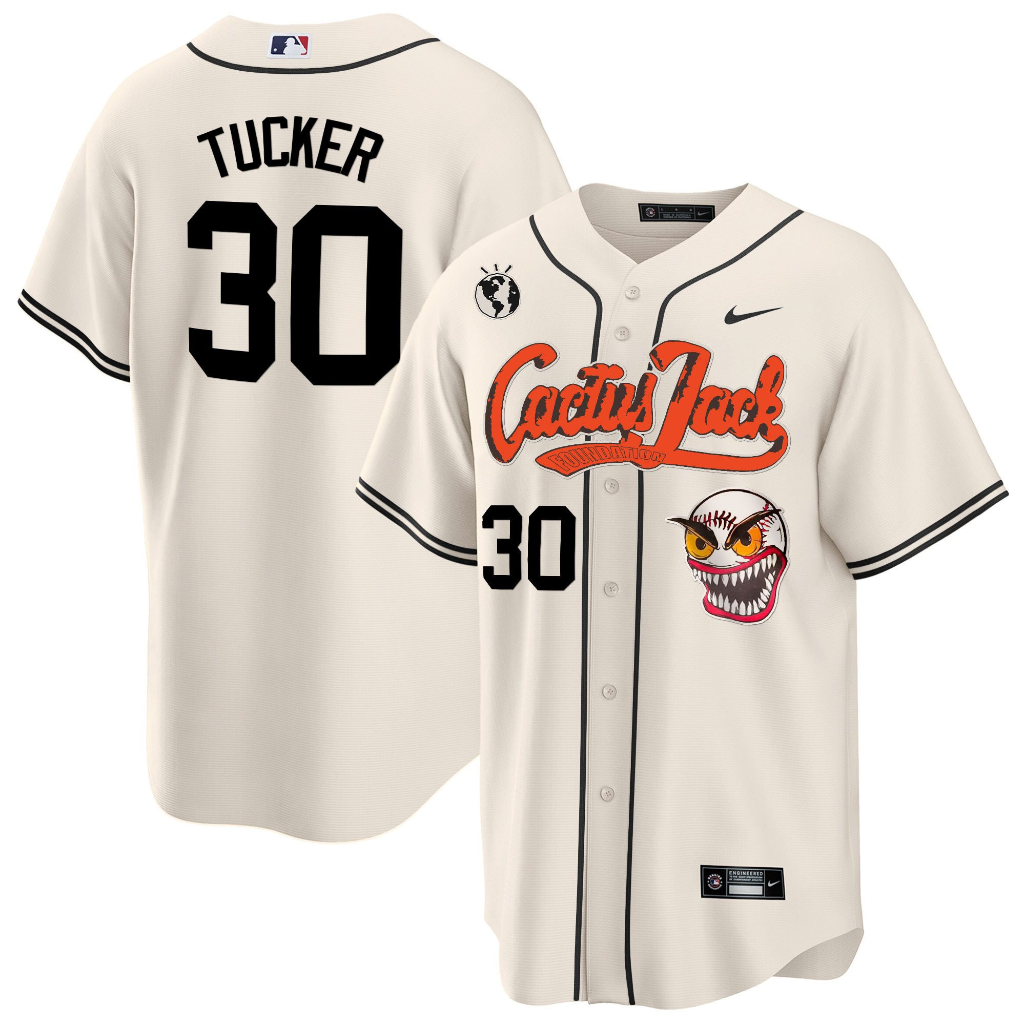 Kyle Tucker 30 Houston Astros Cactus Jack Cream Men MLB Jersey Men's