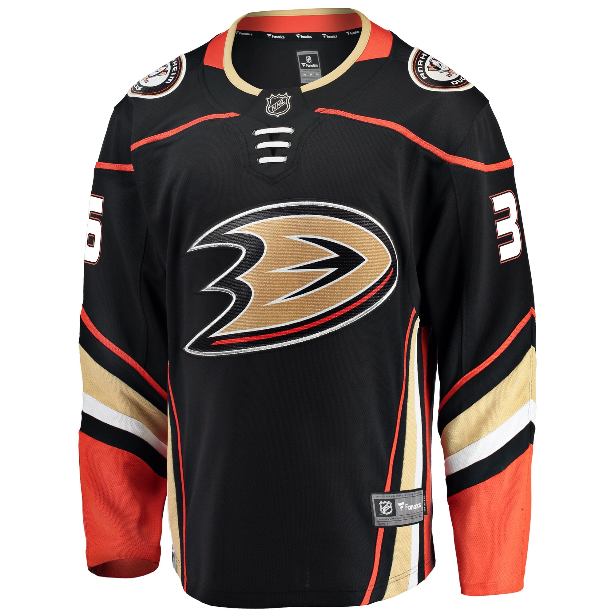 Anaheim Ducks John Gibson Black Breakaway Player NHL Jersey Men's