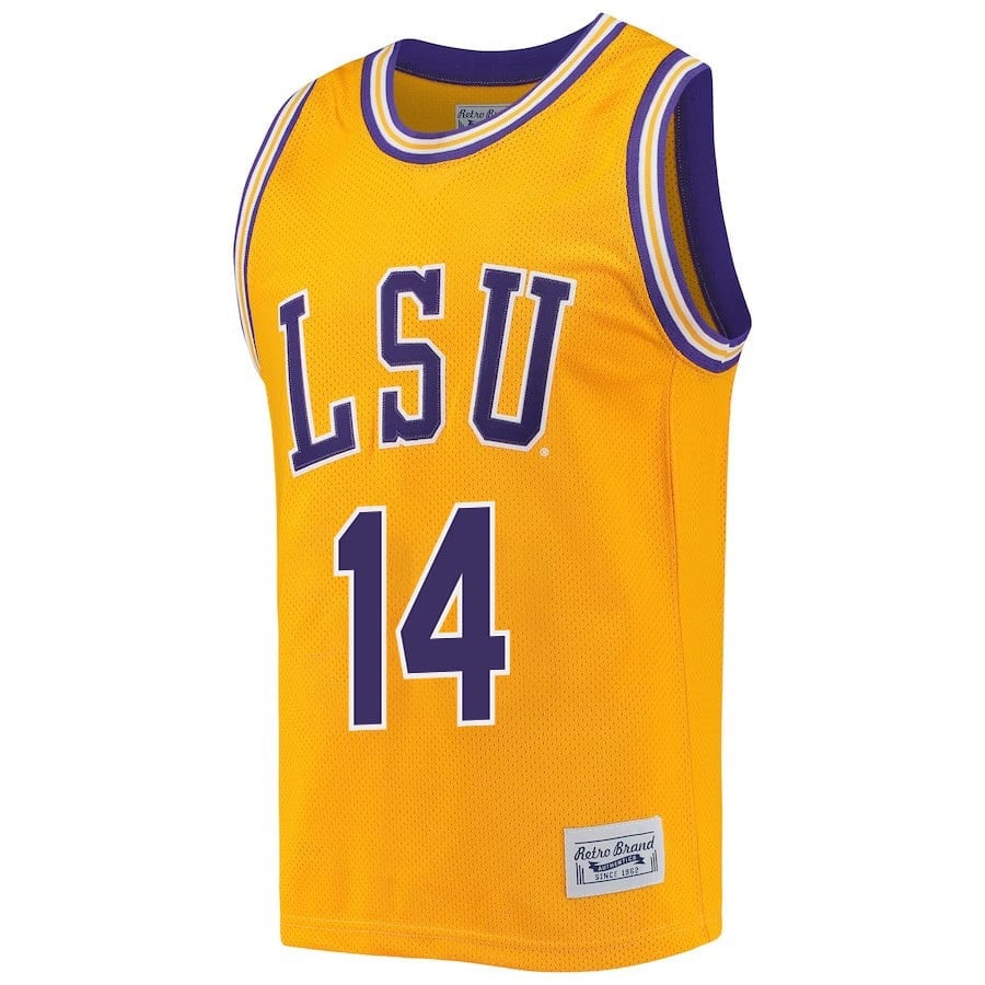 Izzy Besselman 14 LSU Tigers 2023 Retro- Gold NCAA Jersey Men's