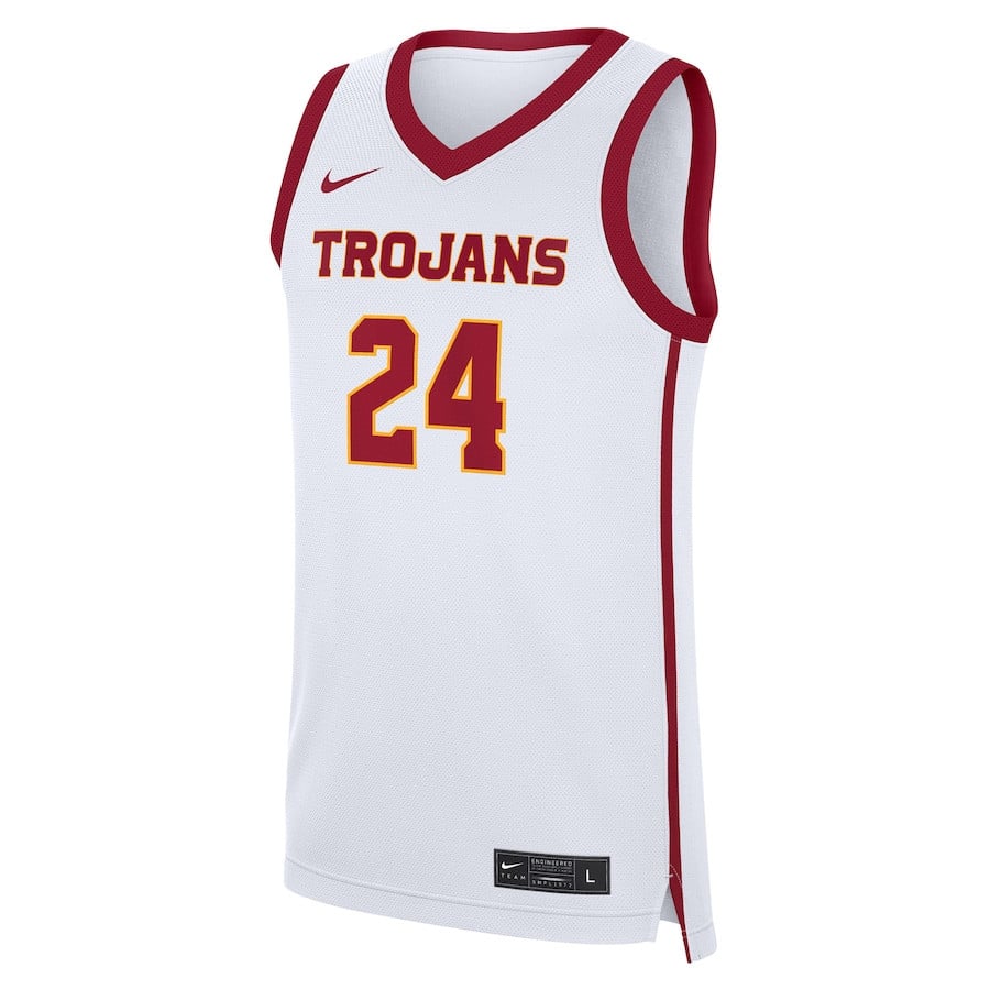 USC Trojans Home White #24 NCAA Jersey Men's