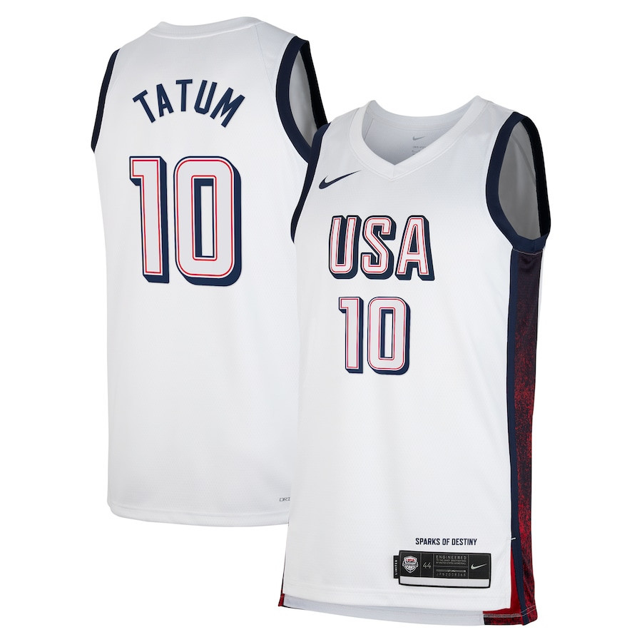 Jayson Tatum 10 USA Unisex 2024 Swingman Player White NBA Jersey Unisex