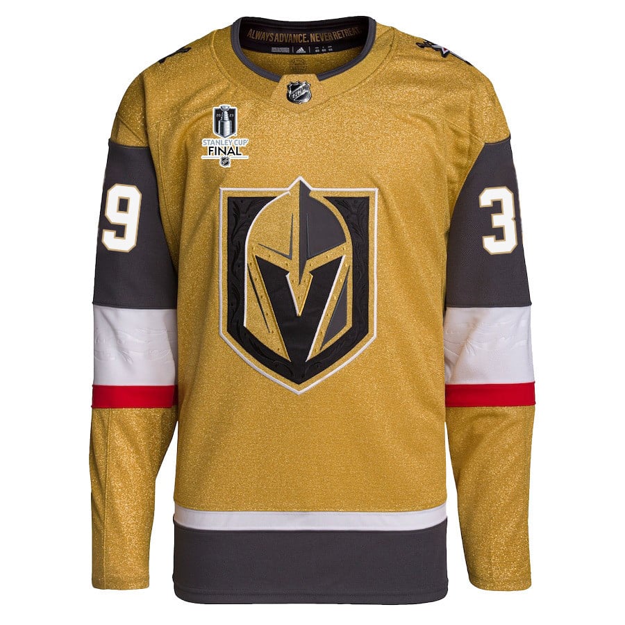 Laurent Brossoit 39 Vegas Golden Knights Stanley Cup 2023 Final Patch Home Breakaway Gold NHL Jersey Men's