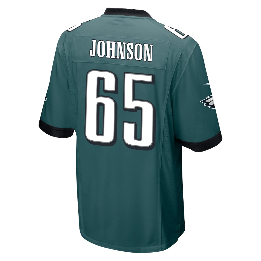 Lane Johnson 65 Philadelphia Eagles Super Bowl LIX Champions Patch Game Midnight Green NFL Jersey Men's