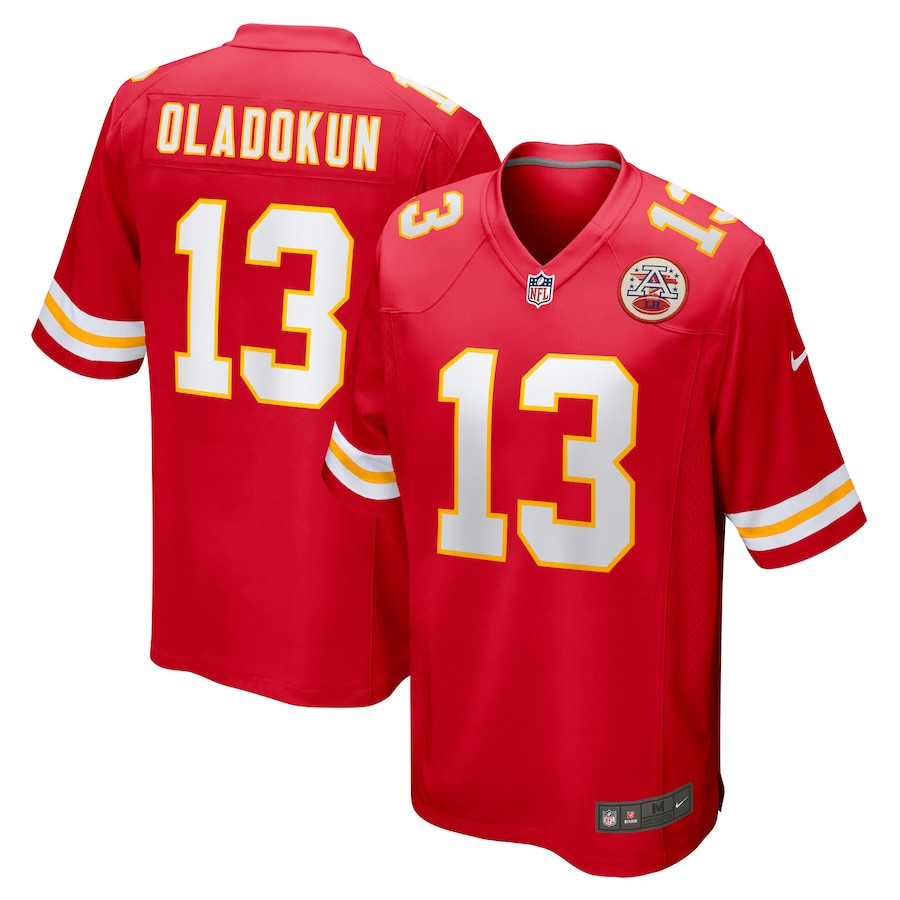 Chris Oladokun 13 Kansas City Chiefs Game Red NFL Jersey Men's