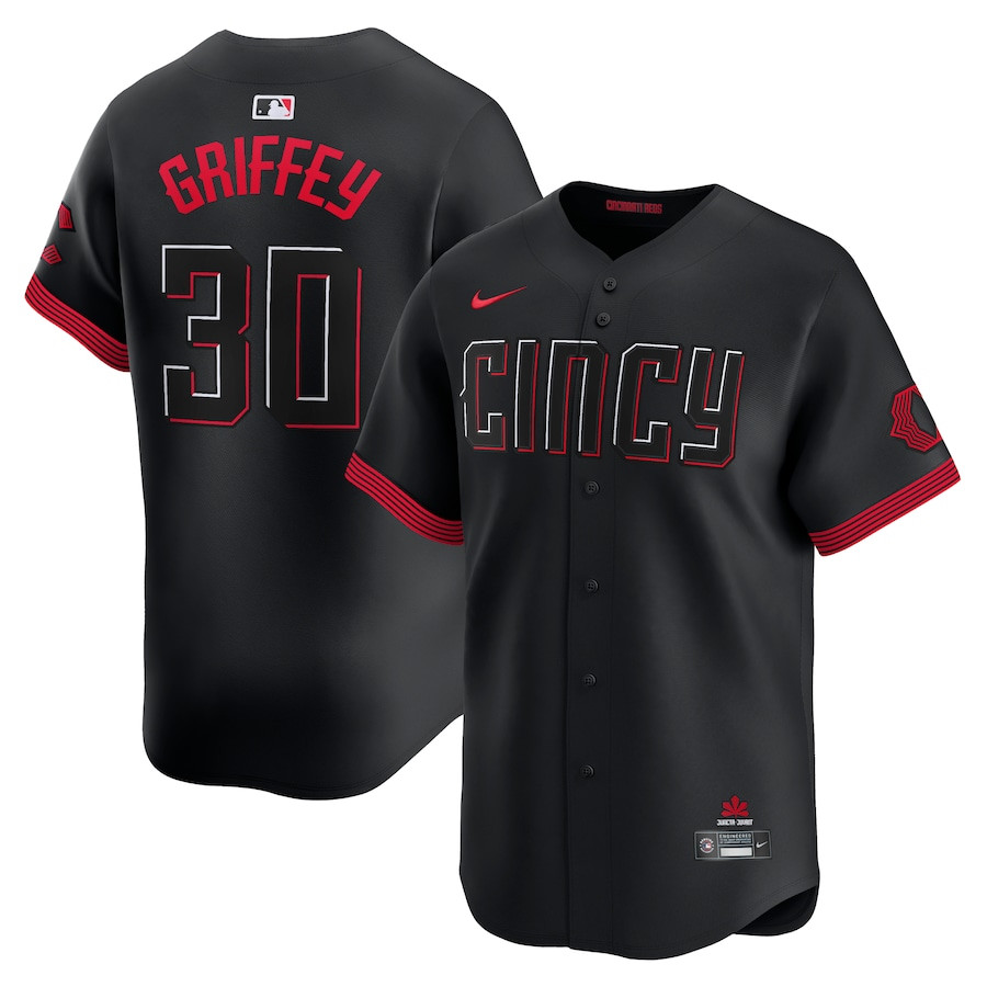 Ken Griffey Jr. 30 Cincinnati Reds City Connect Limited Player Black MLB Jersey Men's