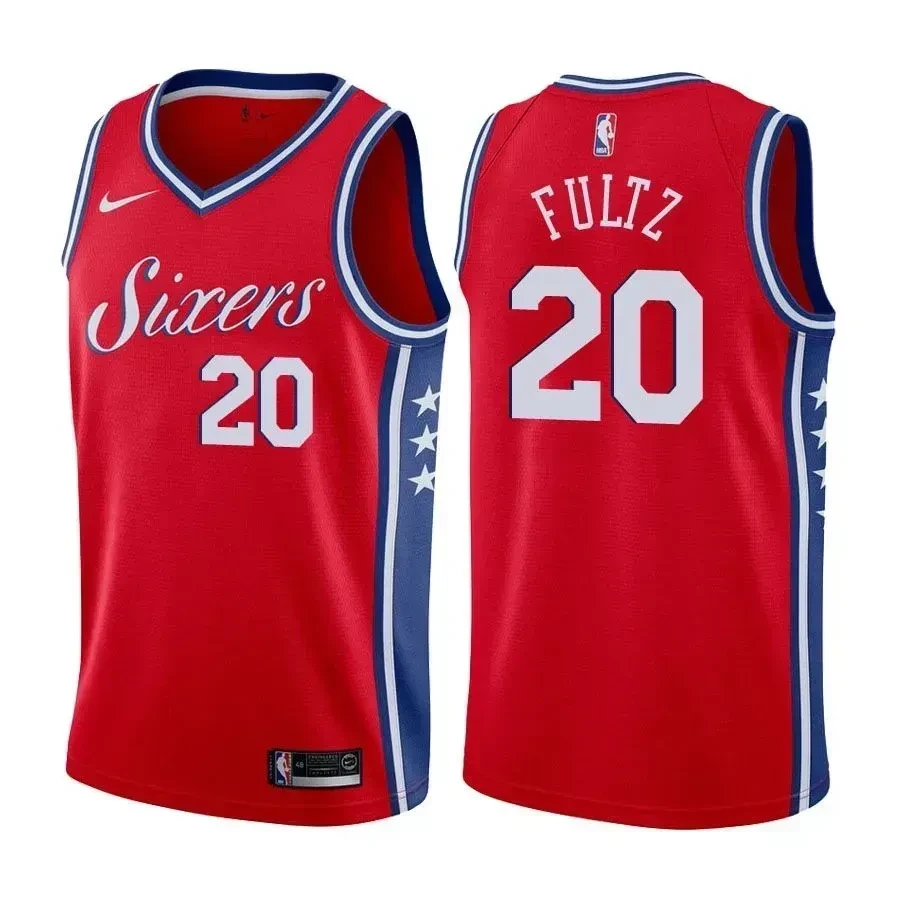 Philadelphia 76ers Markelle Fultz 20 Statet Red NBA Jersey Men's