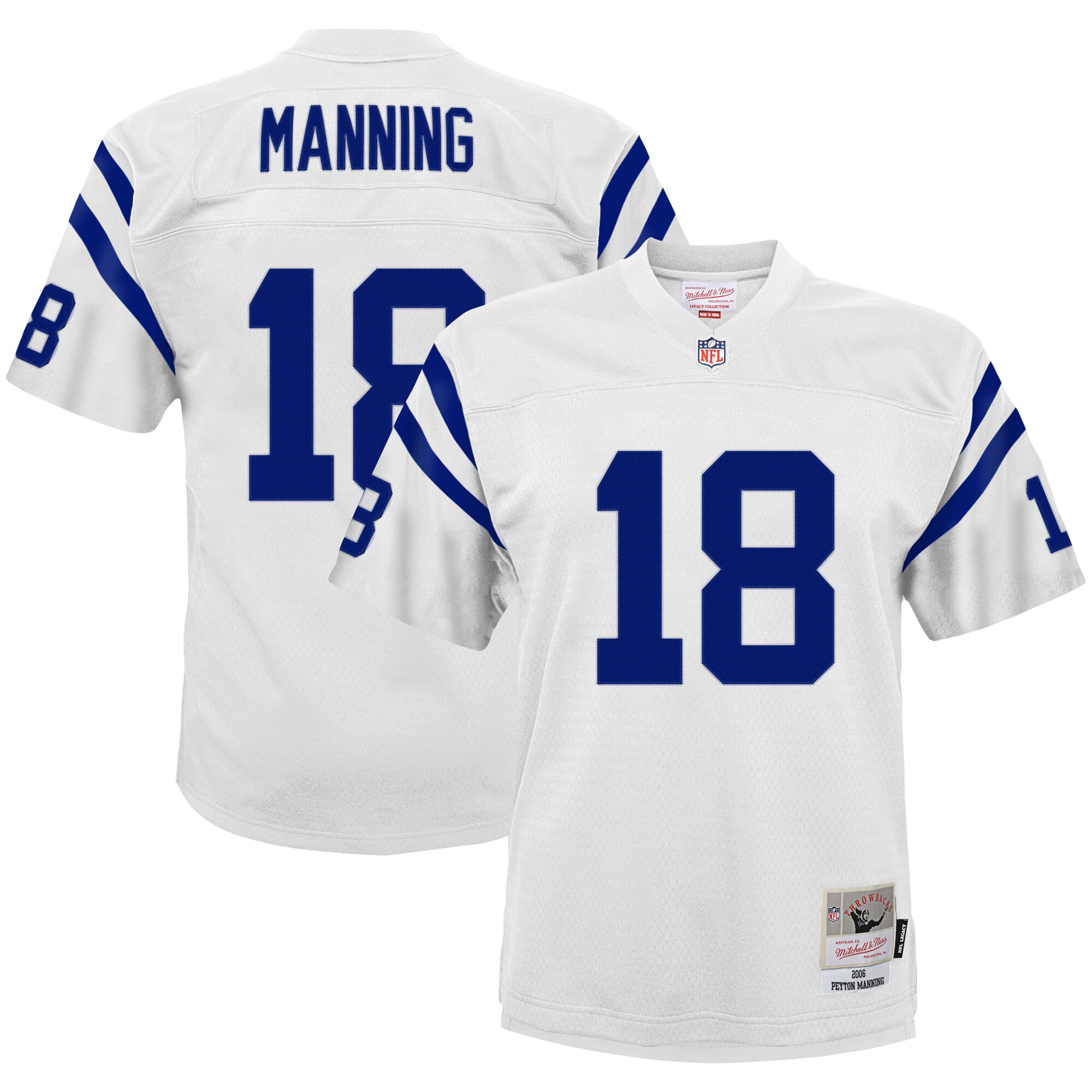 Indianapolis Colts Peyton Manning Mitchell Ness White 2006 Retired Player Legacy NFL Jersey Youth