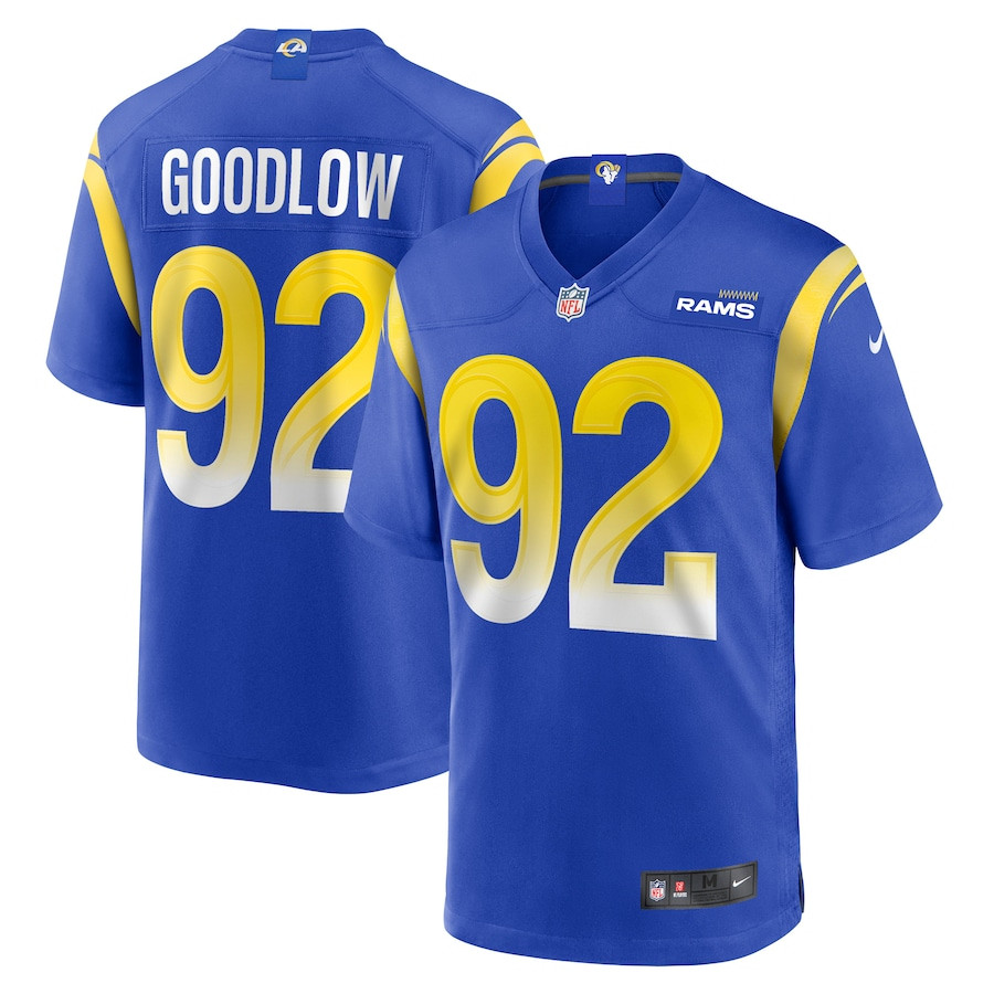 Anthony Goodlow 92 Los Angeles Rams Game Royal NFL Jersey Men's