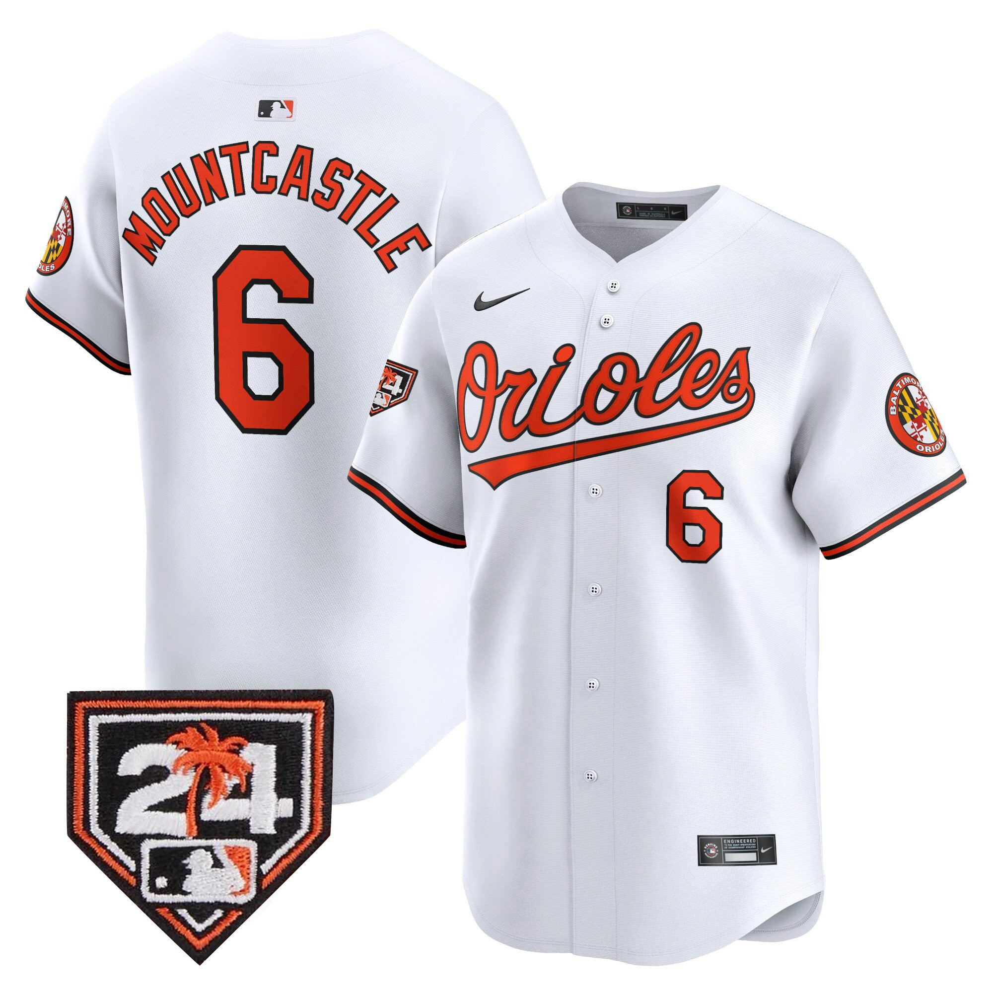Ryan Mountcastle 6 Baltimore Orioles 2024 Spring Training Patch White MLB Jersey Men's