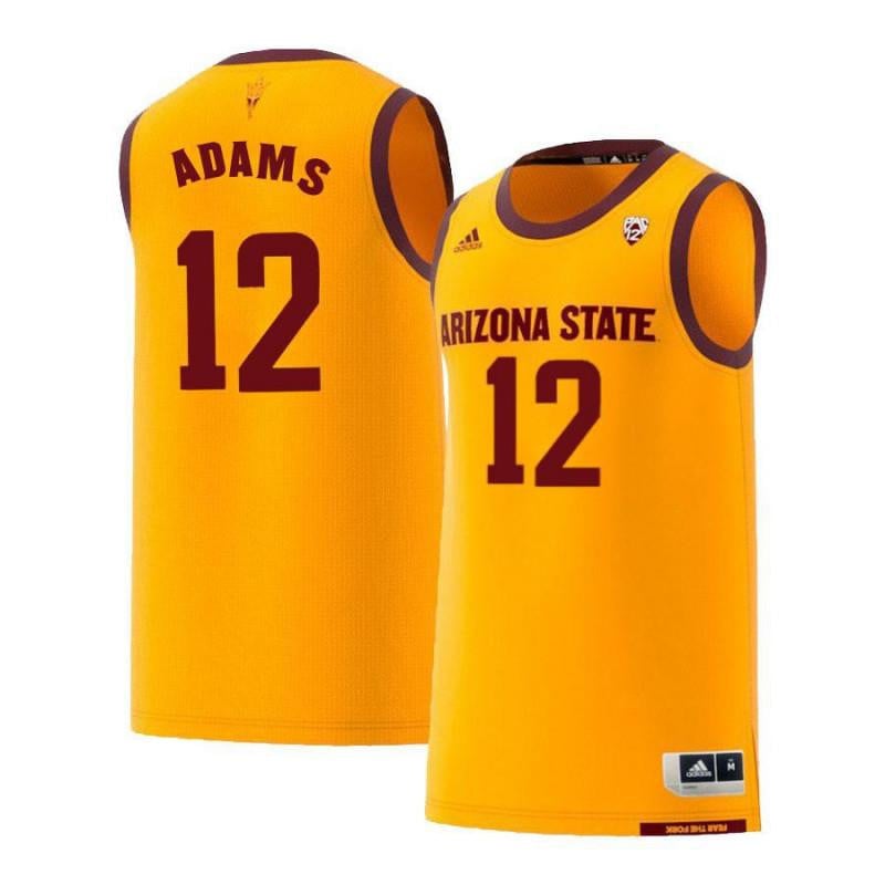 12 Andre Adams Yellow Retro Arizona State Sun Devils NCAA Jersey Men's
