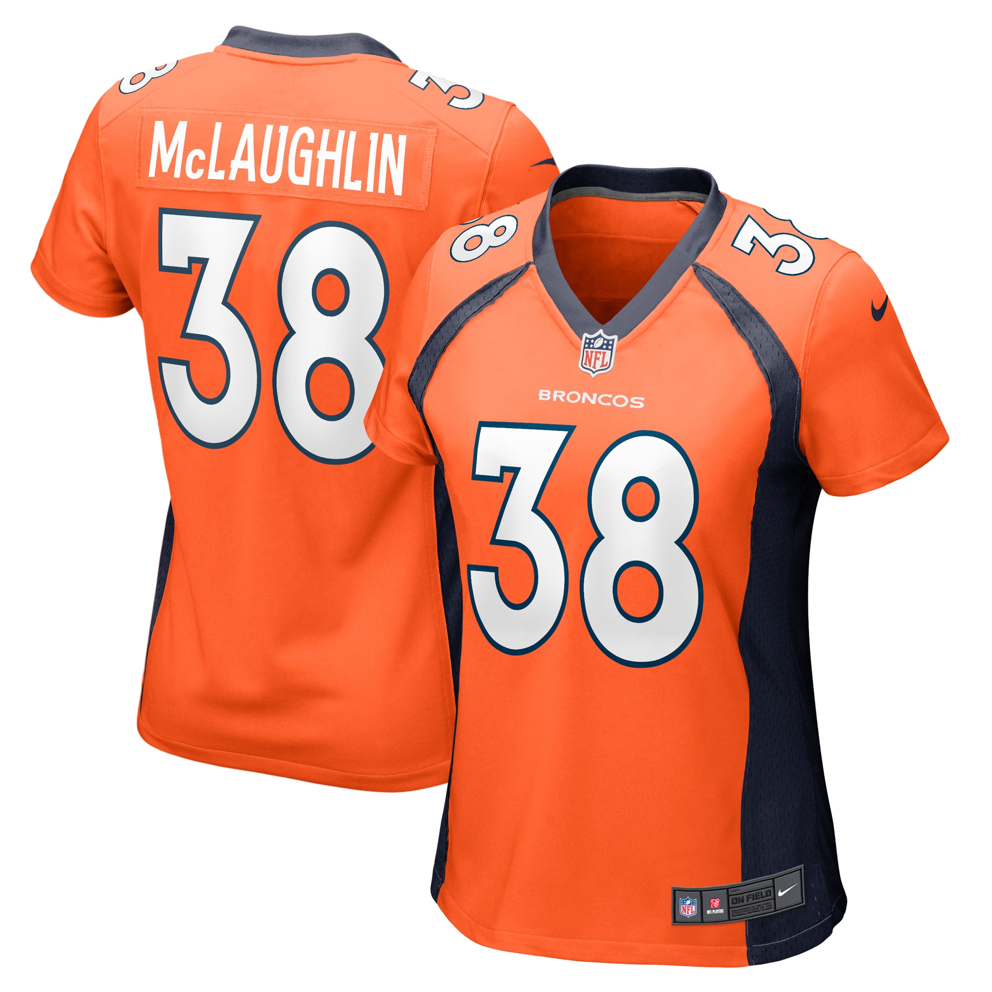 Denver Broncos Jaleel McLaughlin Orange Game NFL Jersey Women's
