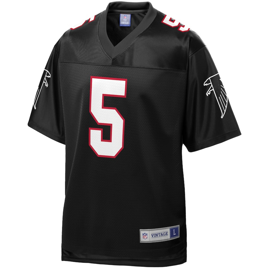 Morten Andersen 5 Atlanta Falcons Pro Line Vintage Retired Black NFL Jersey Men's