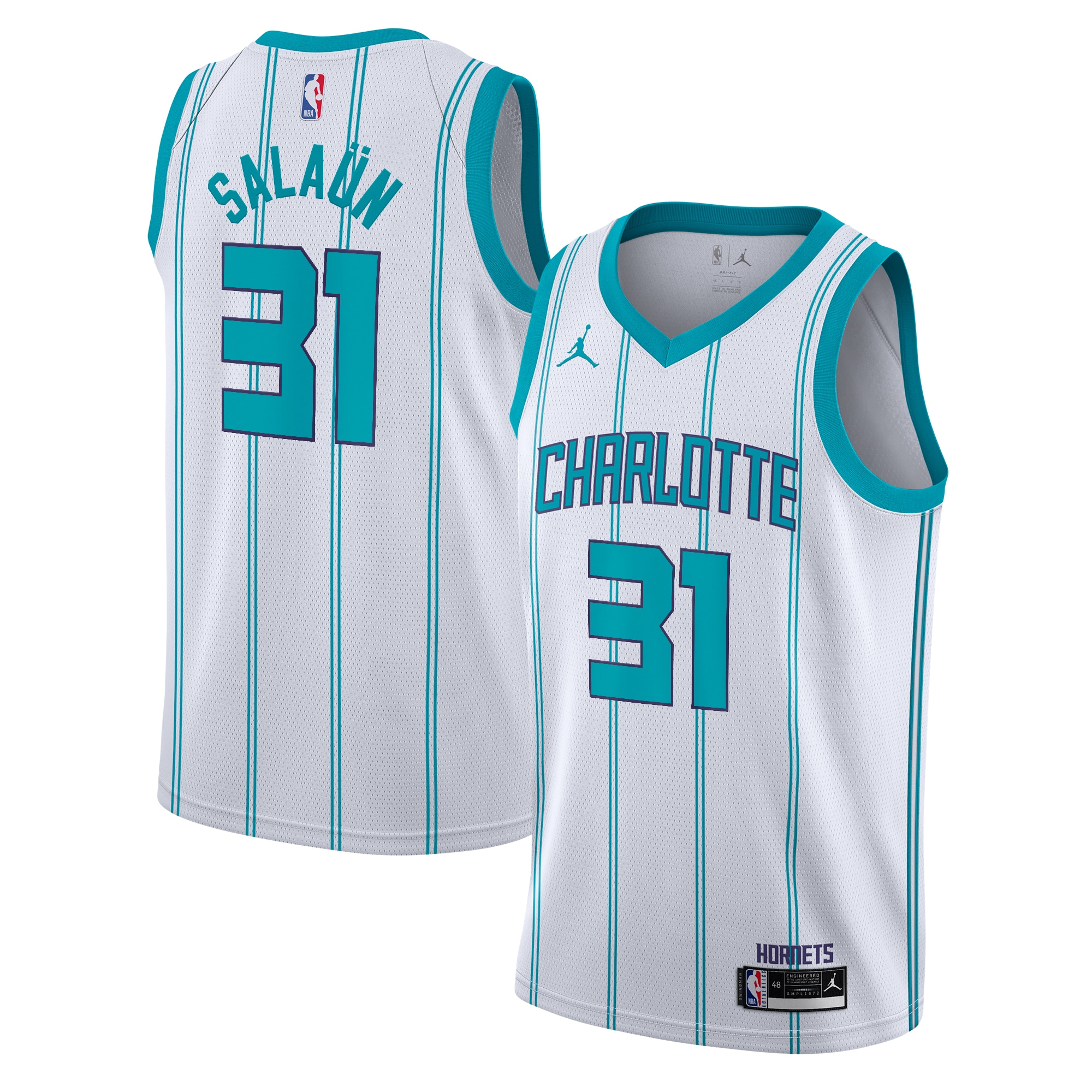 Charlotte Hornets Jordan Brand Association Edition Swingman White Tidjan NBA Jersey Youth