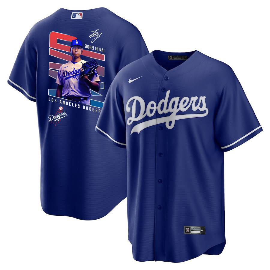 Shohei Ohtani 17 Los Angeles Dodgers Signed MVP 2023 Alternate Royal MLB Jersey Men's