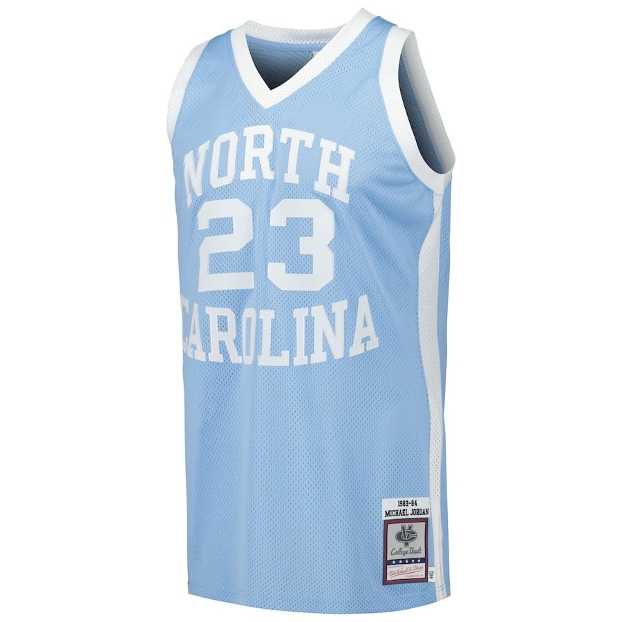 Michael Jordan 23 North Carolina Tar Heels Mitchell Ness 1983/84 Throwback College Carolina Blue NCAA Jersey Men's