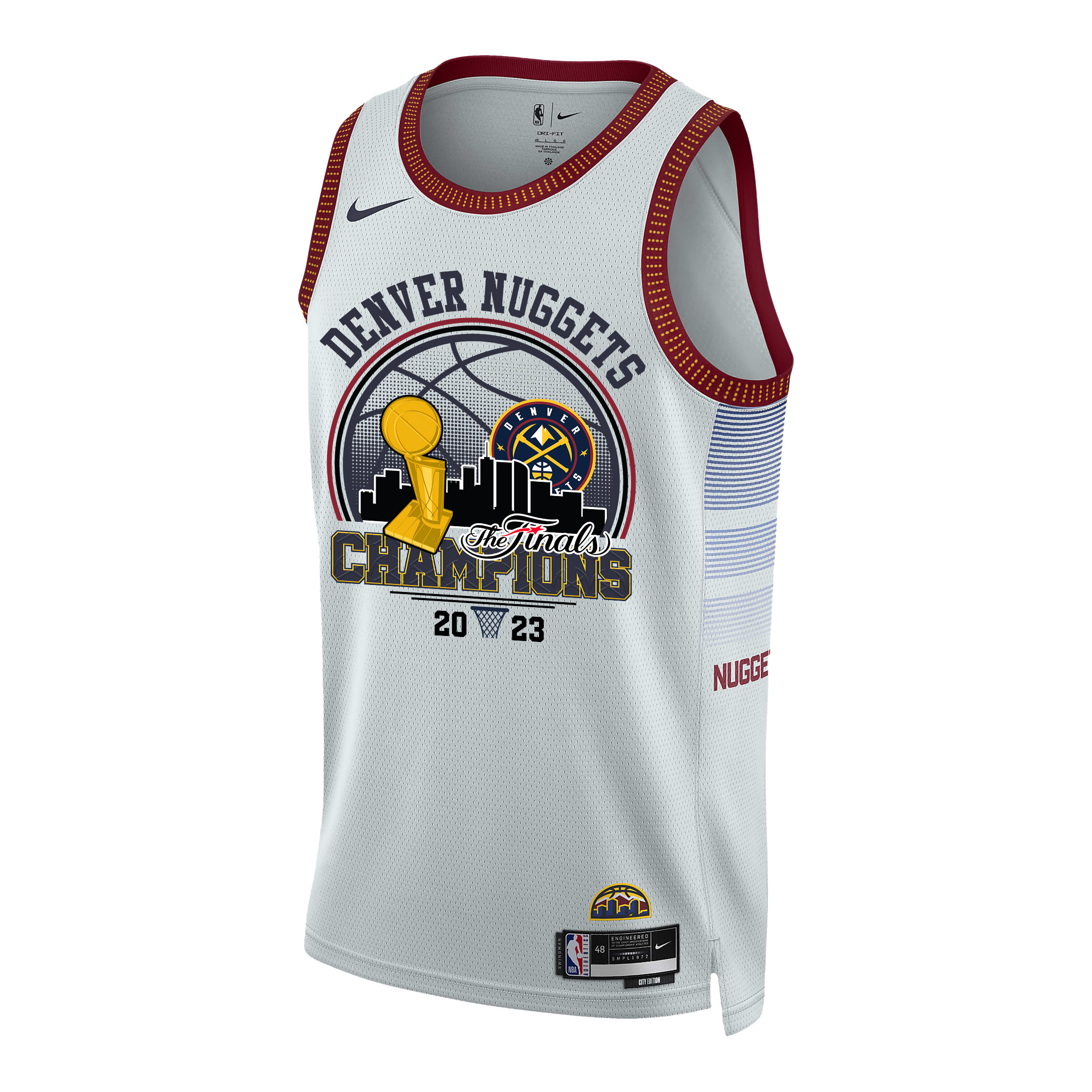 Denver Nuggets 2023 The Final Champions Swingman Golden Triump White NBA Jersey Men's