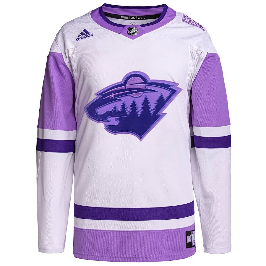 Minnesota Wild Fights Cancer Primegreen White/Purple NHL Jersey Men's